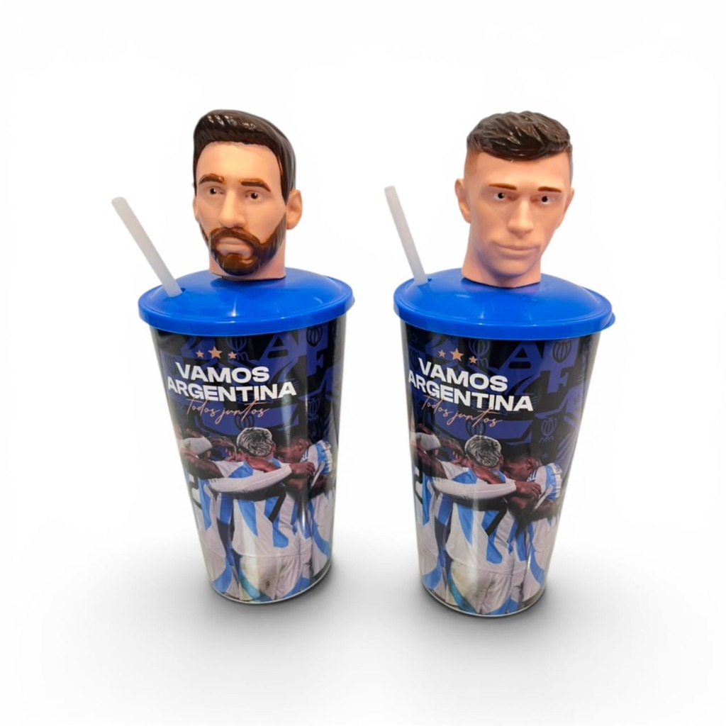 VASO 350ml.C/TAPA y FIGURIN MESSI AFA